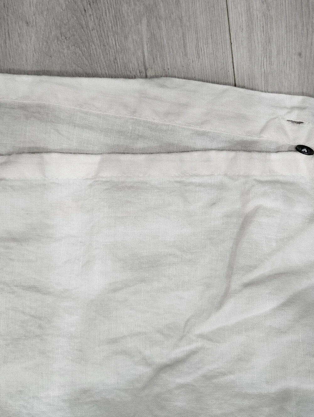 IKEA DYTAG FULL/QUEEN White Cream Duvet Cover Flax Linen & 2 STD Pillow Shams